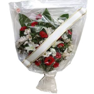 Ramo funerario de Rosas y Lisianthus