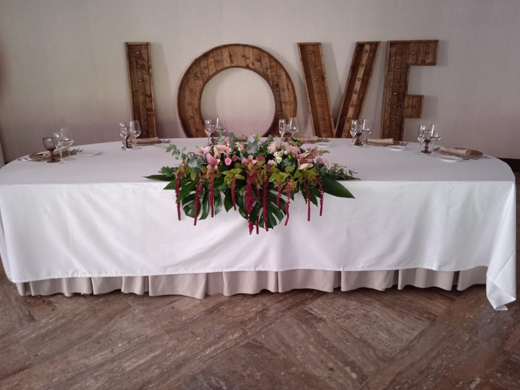 Centro mesa presidencial para boda